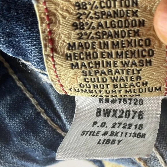 BKE Womens 28 Libby Stretch Bootcut Denim Jeans Y2K Low Rise Western - Picture 6 of 15